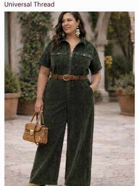 Wide Leg Flocked Denim Jumpsuit